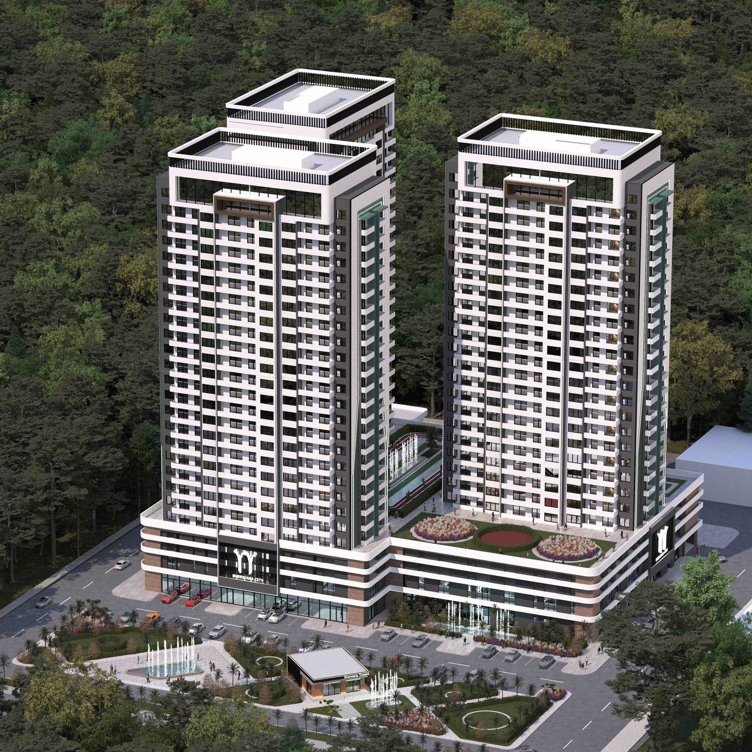Sherwana Towers aerial view